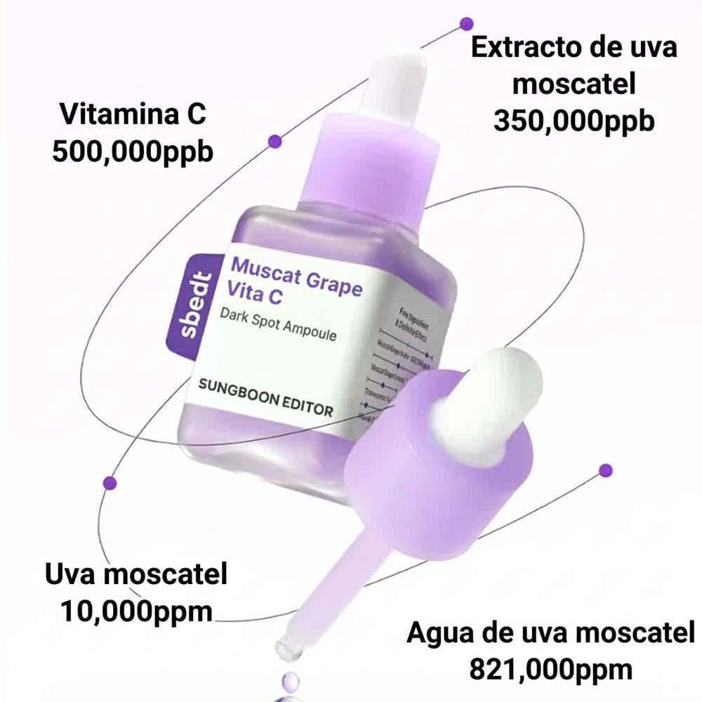 MUSCAT GRAPE VITA C BRIGHTENING AMPOULE (AMPOLLETA FACIAL ILUMINADORA)